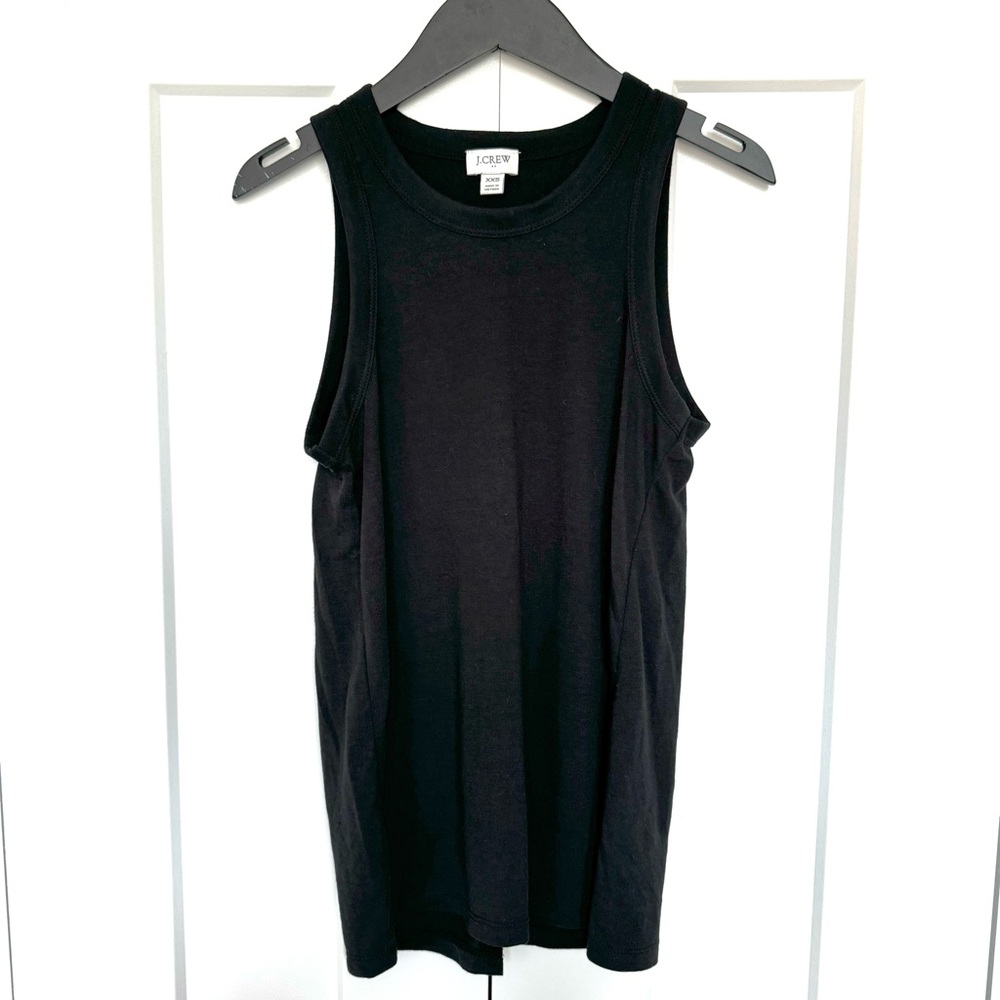 J.Crew Factory black Tie-back Tank in Feathersoft Yarn XXS Excellent condition